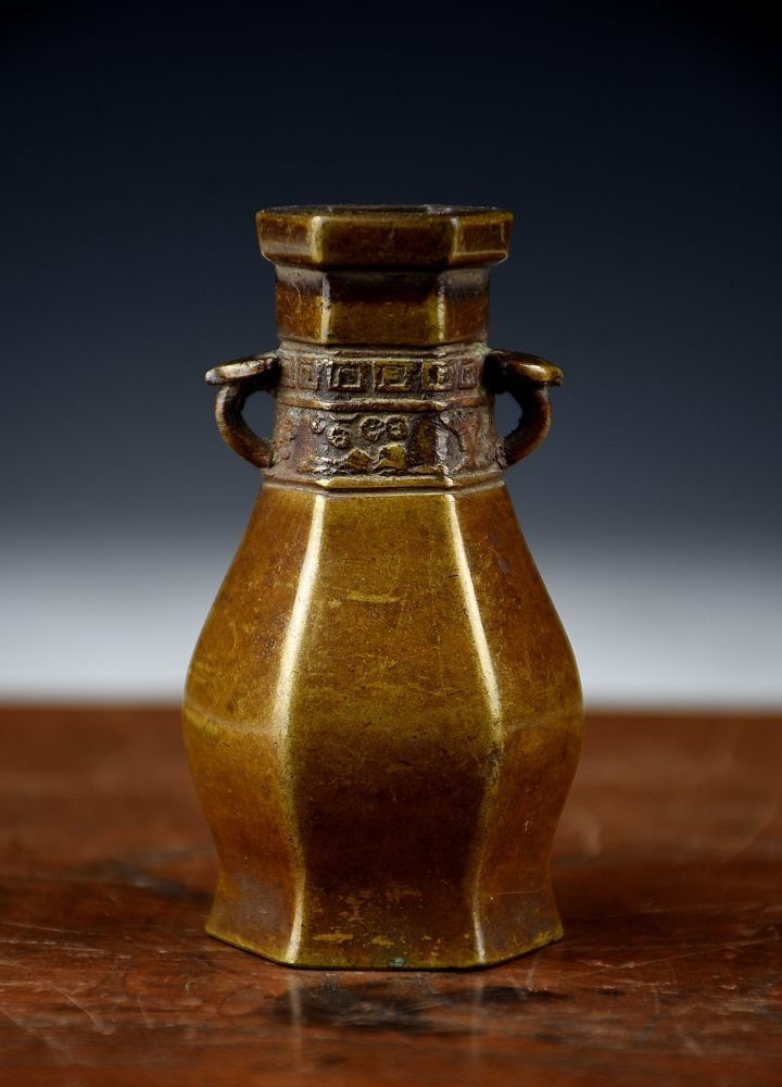 宣徳銅花生け 一輪挿し