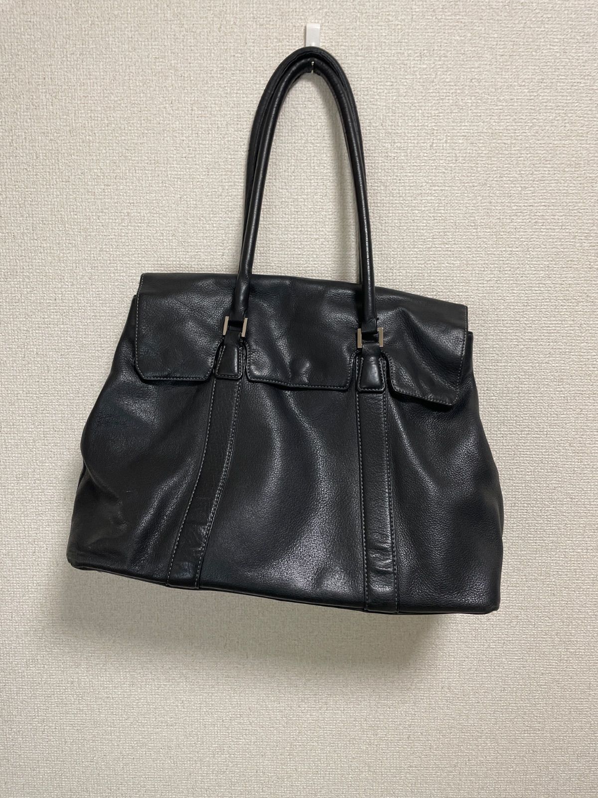 美品　SHIPS シップス　オールレザー トートバッグ ビジネス 黒 ブラック SHIPS トートバッグ 「WEB限定」SHIPS: 合成皮革 ビズ トート