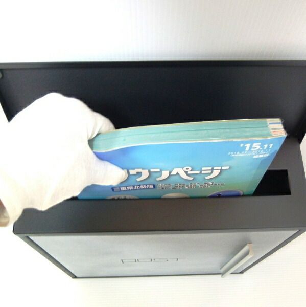 送料無料 郵便ポスト郵便受け大型メールボックス壁掛け鍵付きマグネット付きグレー灰色ポスト