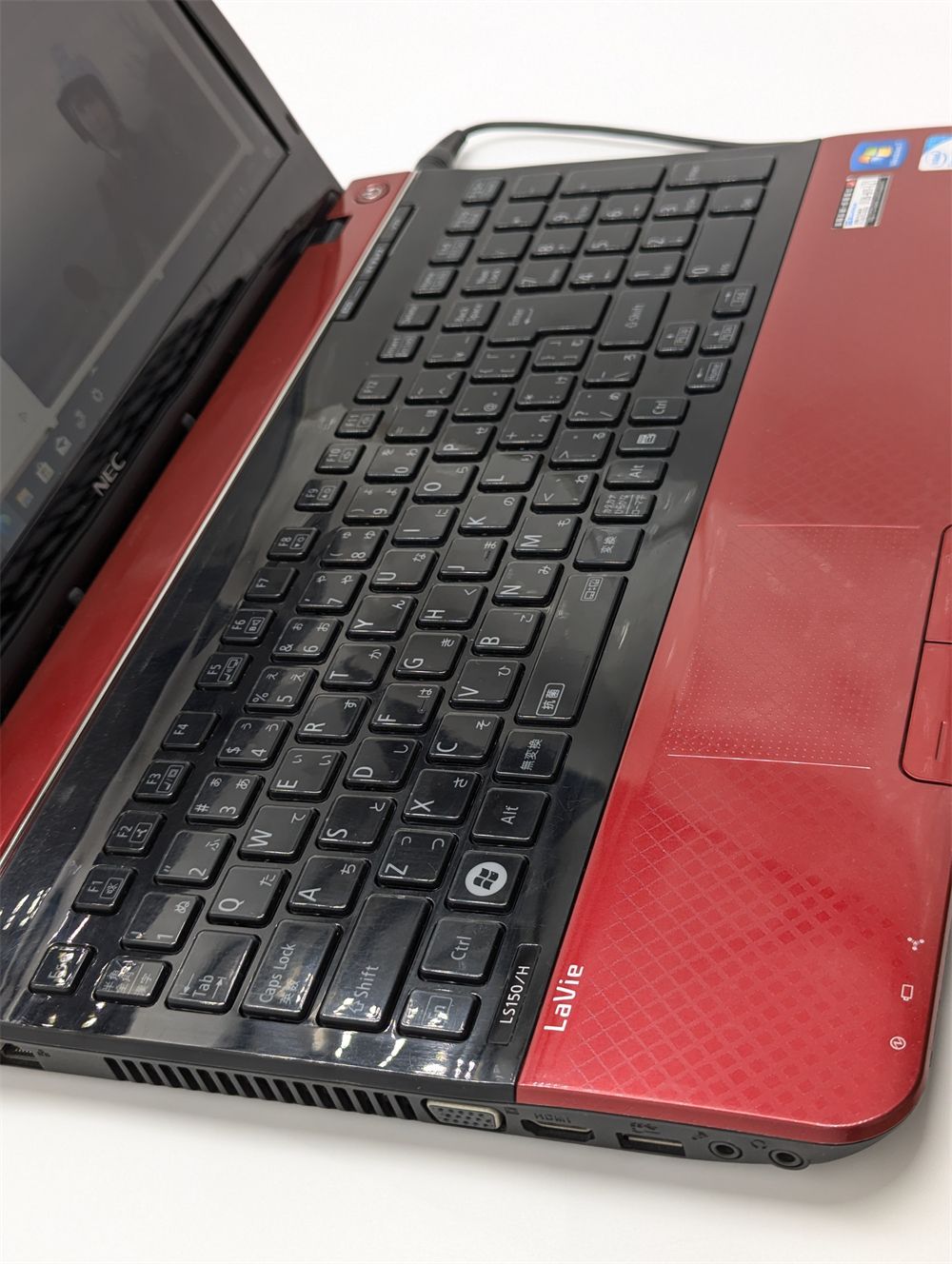 レッド 赤 ノートパソコン 中古良品 15.6型ワイド NEC PC-LS150HS6R