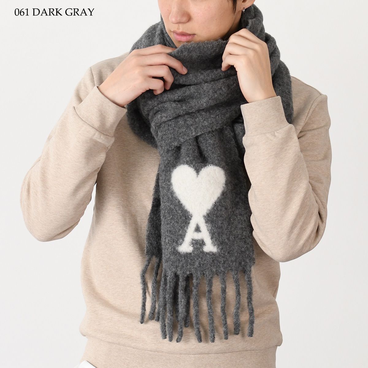 【新品未使用品】アミパリ Ami de Coeur オーバーサイズ マフラー AMI Alexandre Mattiussi ALEXANDRE MATTIUSSI アミ マフラー