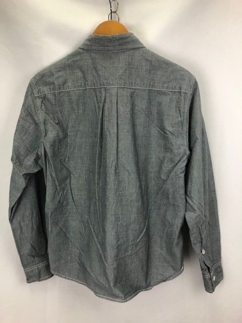 STUSSY MADE IN USA コットン 長袖シャツ ロゴ刺繍 サイズM