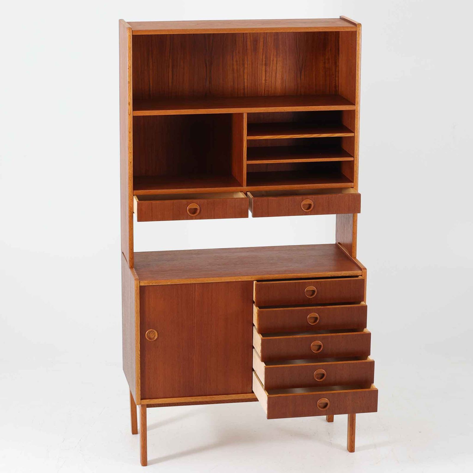 オープンシェルフ チーク×オーク 幅85cm スウェーデン製 北欧