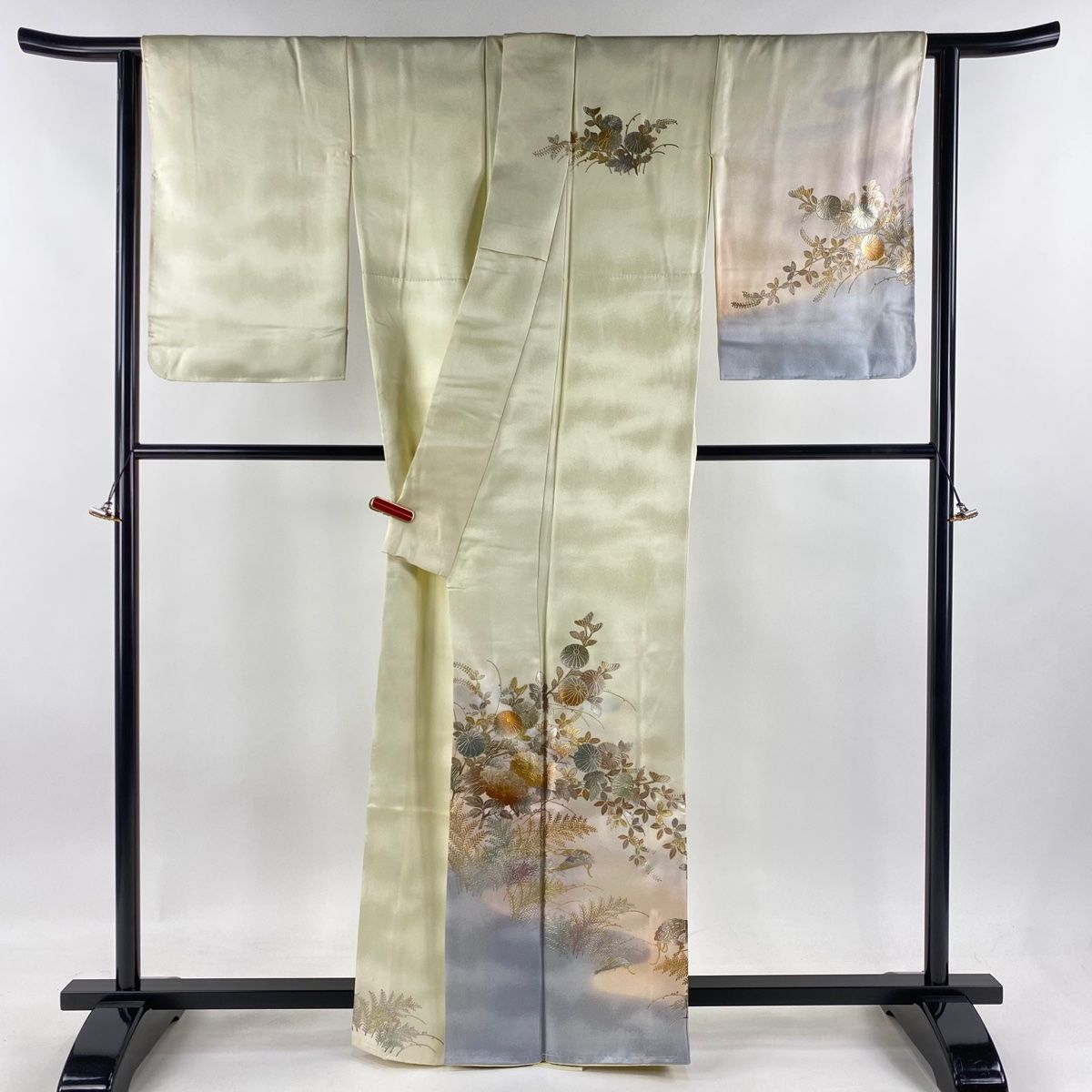 平和屋着物○京加賀友禅 百貫石峰 訪問着 地紙花文 正絹 逸品