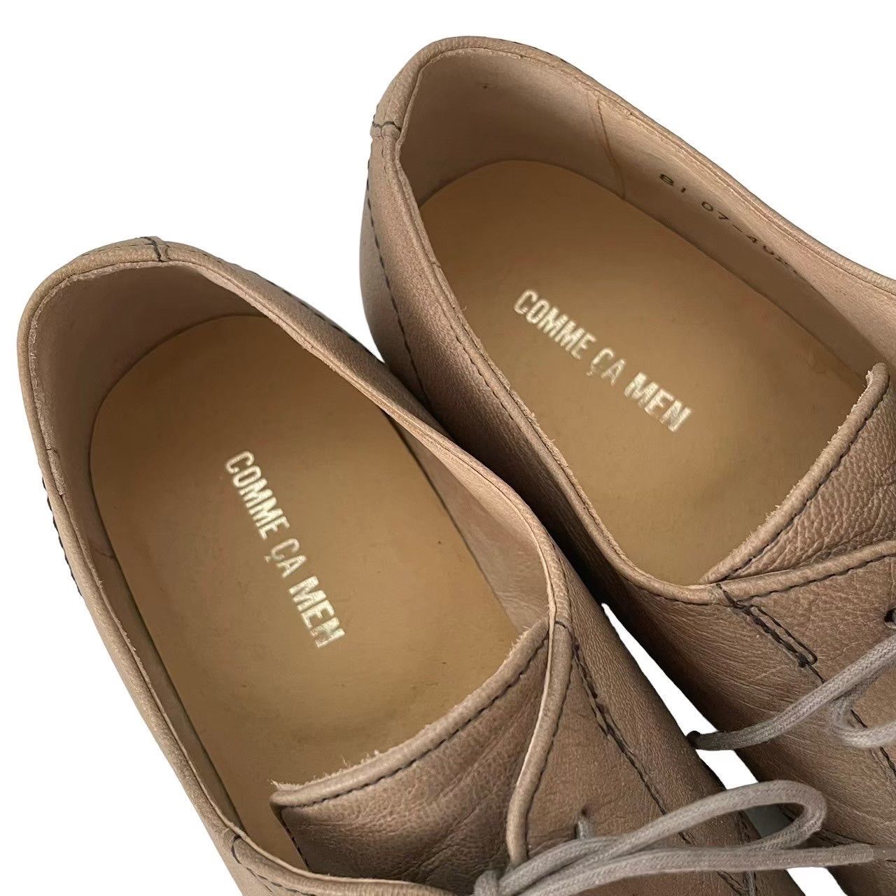 COMME CA MEN コムサメン 革靴 グレー系 ビジネス レザー スーツ B1 07 