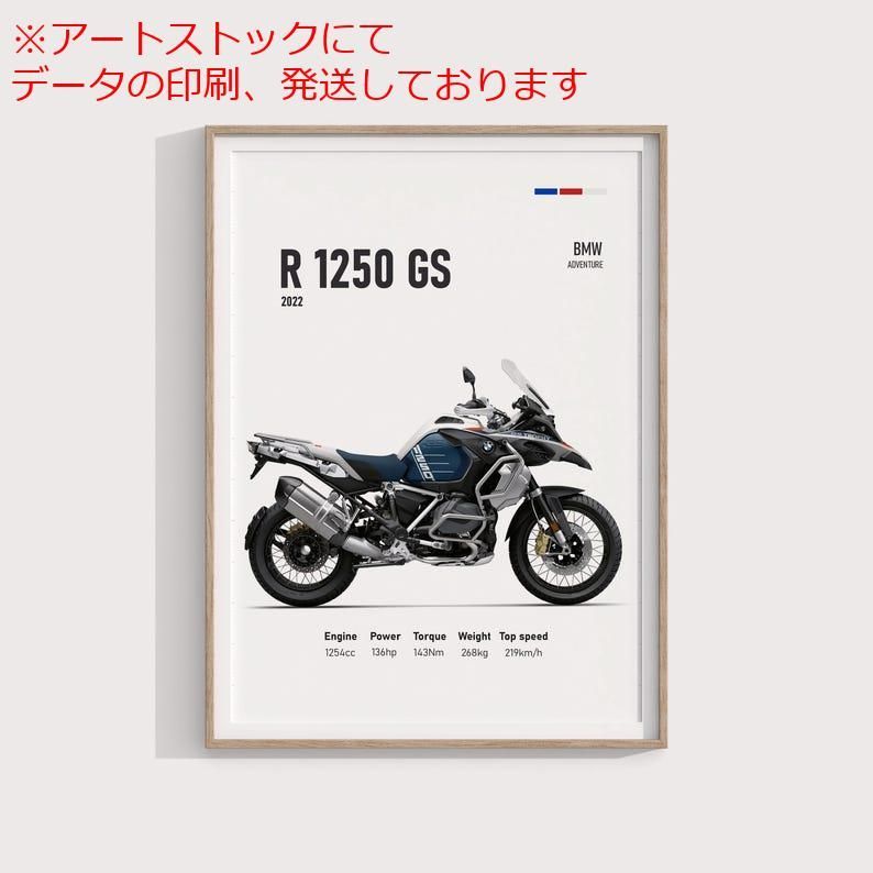 mz ポスター A1 サイズ (~A4まで対応可) BMW 2022 R 1250 GS ポスター プレミアムアドベンチャーバイクアート 高品質の壁装飾 ライダーへのギフトアイデア バイクウォールアート