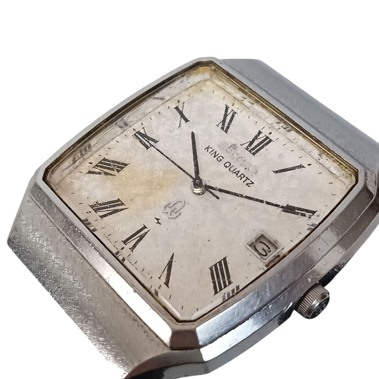 SEIKO KING QUARTZ 腕時計 Seiko King Quartz Men's Silver Day Date Eng/Kanji 37mm