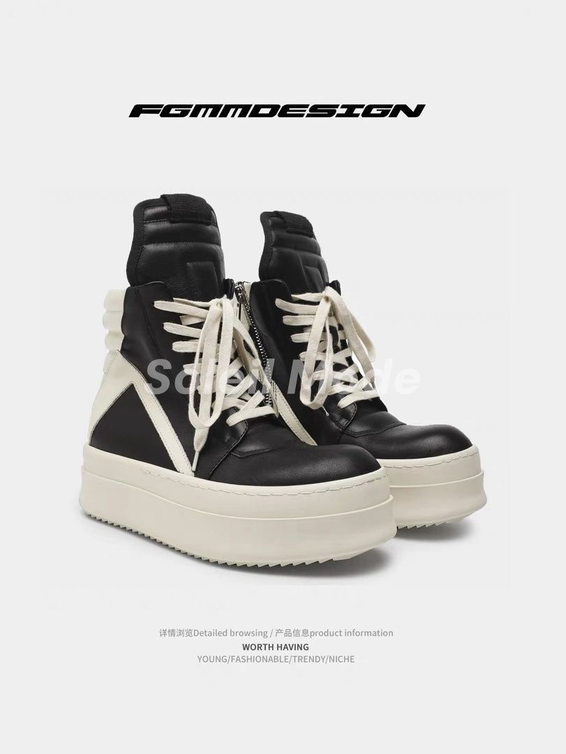 FGMM厚底スニーカー FGMM 厚底スニーカー LOW BOOTS black & white - メルカリ