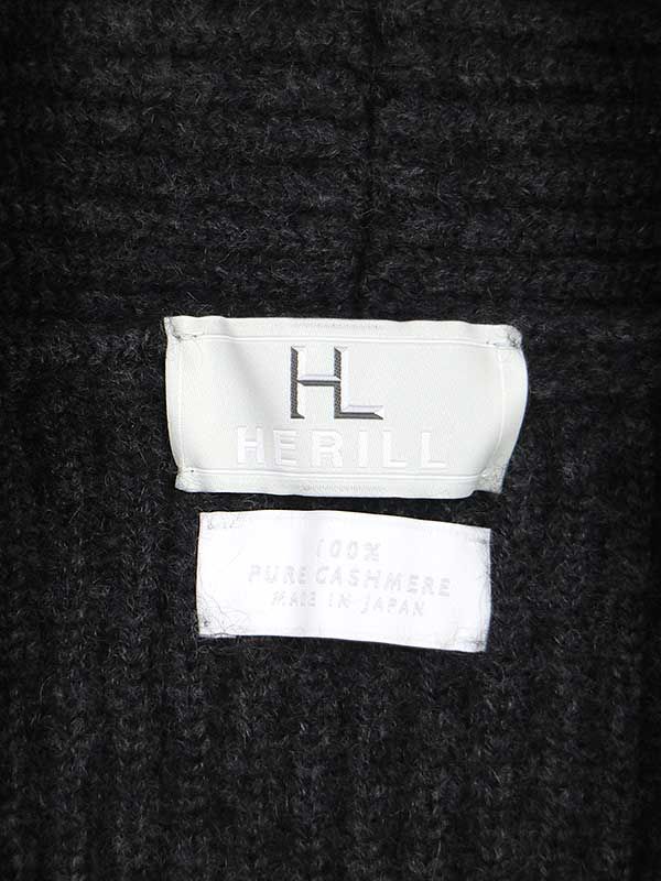 HERILL ヘリル 22AW Rib Stitch Shawl cardigan ショールカラー