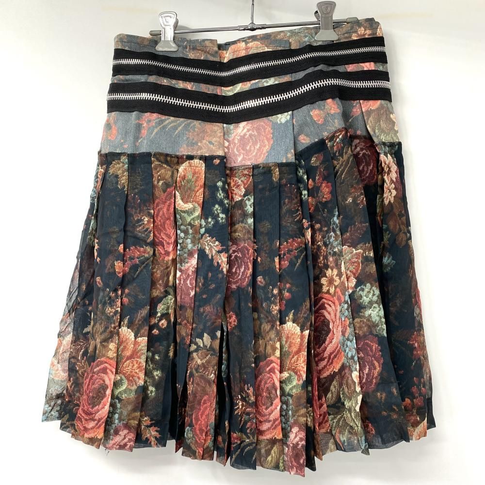 tricot COMME des GARCONS TL-S203 シフォンプリーツ花柄スカート サイズM トリココムデギャルソン 17 240017727857
