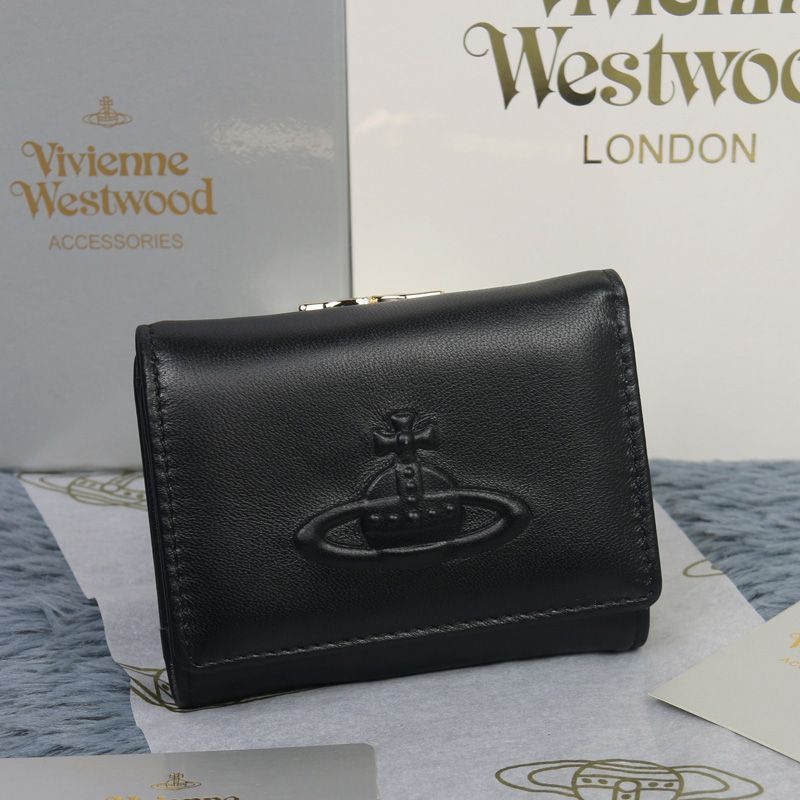 Vivienne Westwood正規品/送料関税込み レザー カード財布 Vivienne Westwood ヴィヴィアンウエストウッド 財布 二つ折り