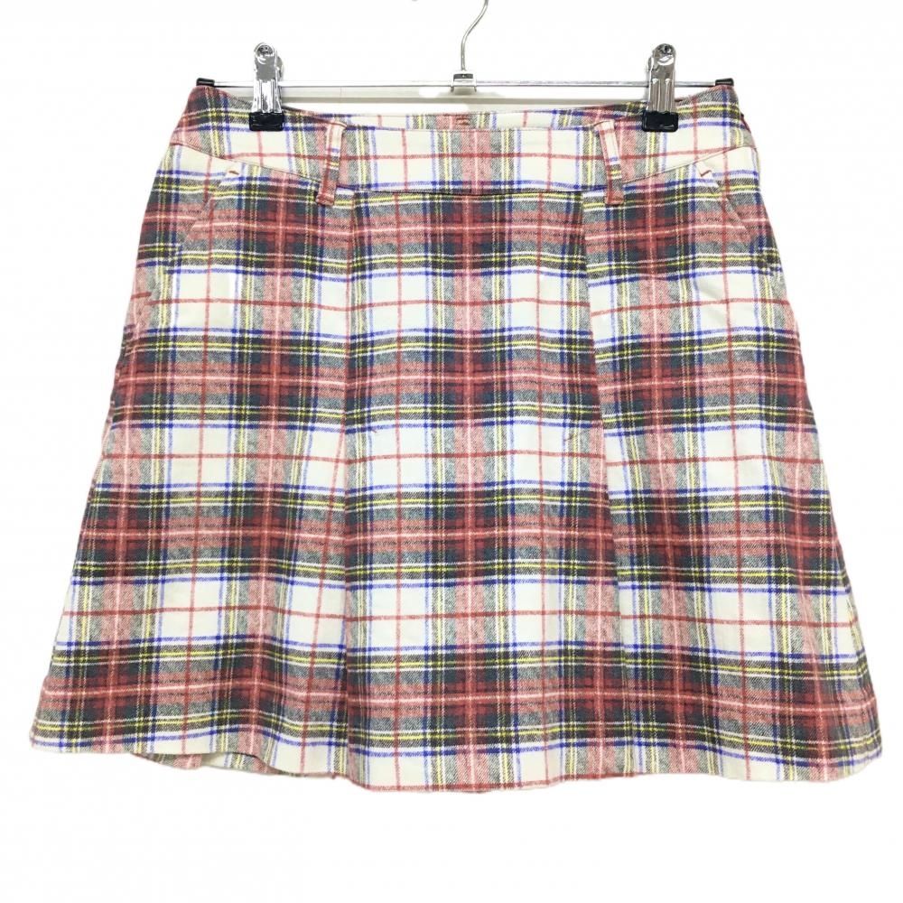 超美品】ゾーイ スカート 白×レッド チェック ストレッチ レディース