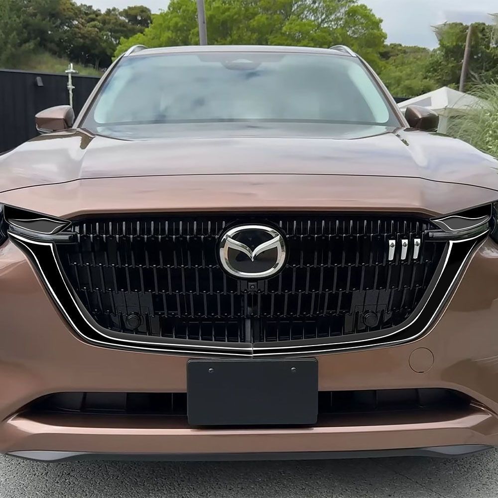 マツダ CX-80 24系 フロントグリルサイドガーニッシュ メッキ仕上げ 中央グリルモール 左右共通 外装カスタム ドレスアップ パー