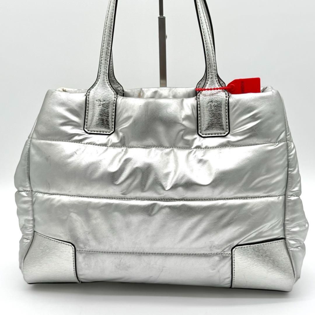 ToryBurch エラ メタリック ナイロン パファー トートバッグ