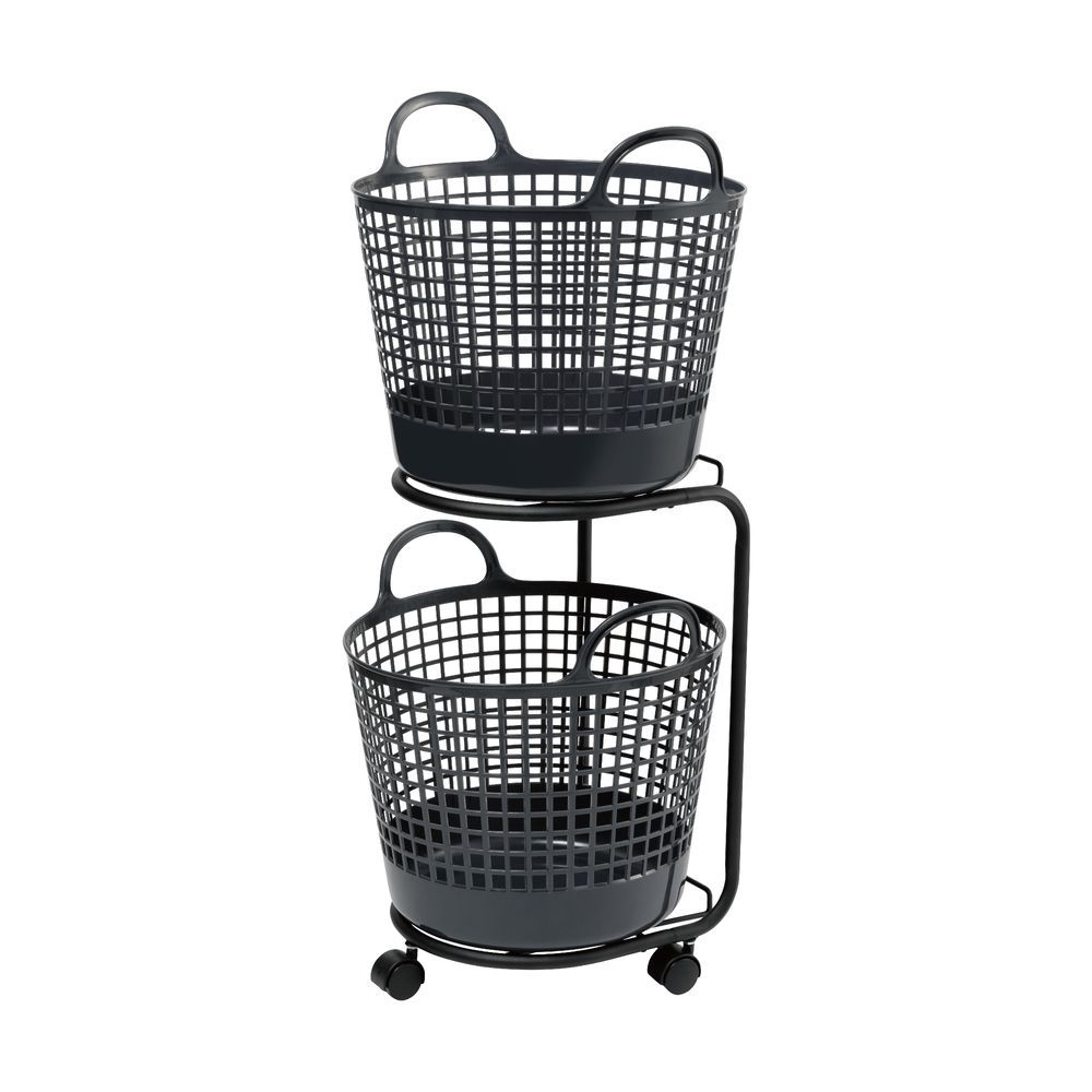 訳あり アウトレット ラタン２段バスケット 籐バスケット（1381） 訳あり アウトレット ラタン2段バスケット 籐バスケット（1381