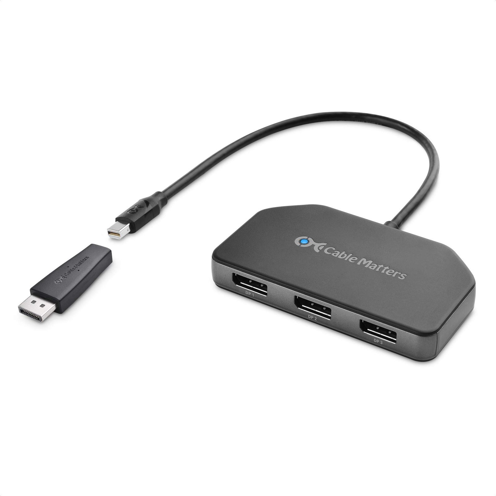 Cable Matters トリプル 4K Mini DisplayPort DisplayPort MSTハブ 3ポート MSTハブ MiniDP DP1.4スプリッター 8K HDR 3画面同時表示 - Windows用