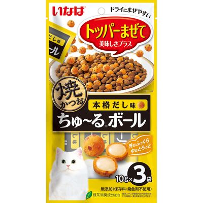 同梱不可 48個セット いなば 焼かつおちゅーるボール 本格だし味 10g×3P