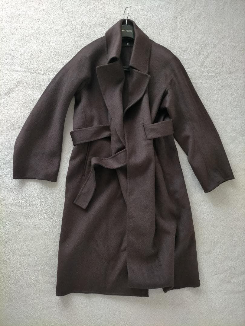 未使用品✨Ｌ ユニクロ ジルサンダー カシミヤブレンド ラップ ロングコート ユニクロ公式 | カシミヤブレンドラップロングコート