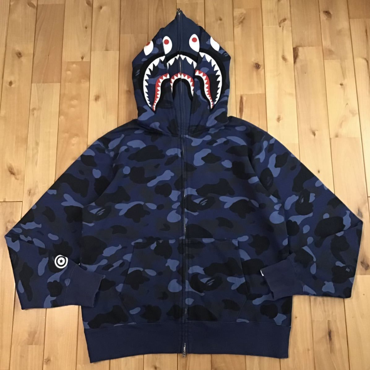 ☆XL☆ Blue camo ダブル シャーク パーカー Double shark full zip