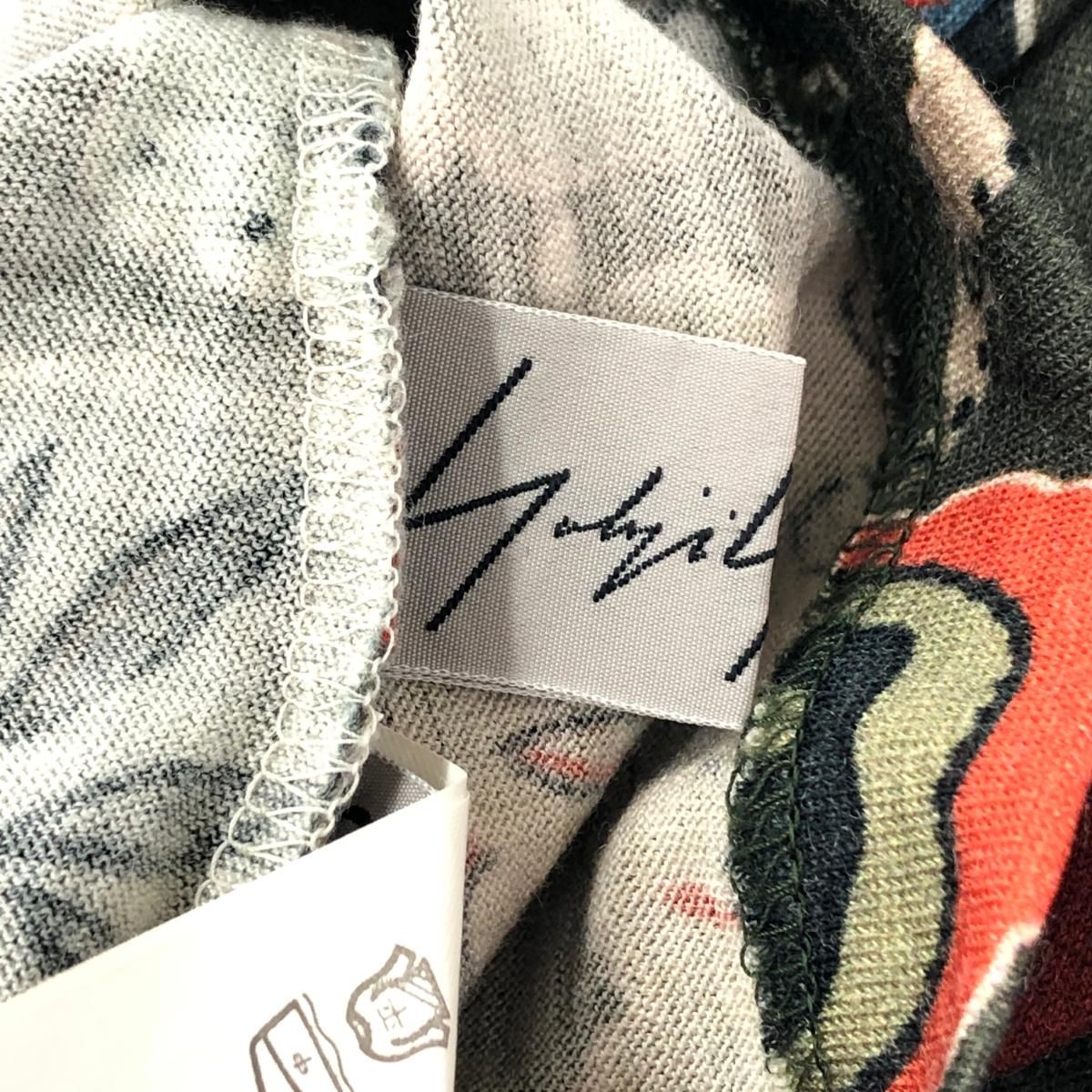 YOHJI YAMAMOTO ヨウジヤマモト  長袖カットソー サイズ:3  カーキ ストレッチ レディース 花柄 ペイズリー柄　240001099933 YOHJI YAMAMOTO ヨウジヤマモト 長袖カットソー サイズ:3 カーキ