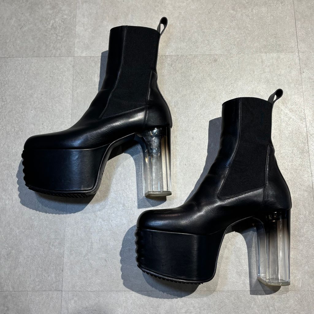 rick owens kiss boots crystallized キスブーツ RICK OWENS - 【25SS】クリアソール グリルド キスブーツ