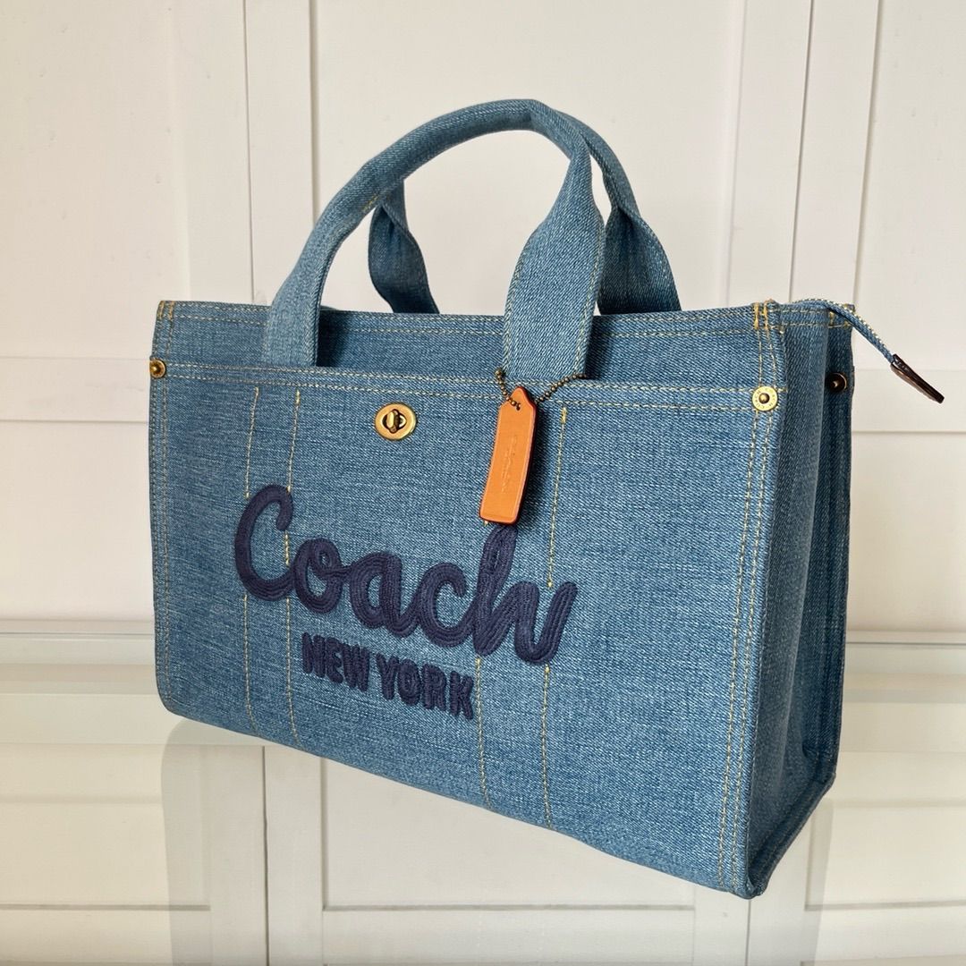 COACH CR657カーゴトート デニム ラージ トートバッグ