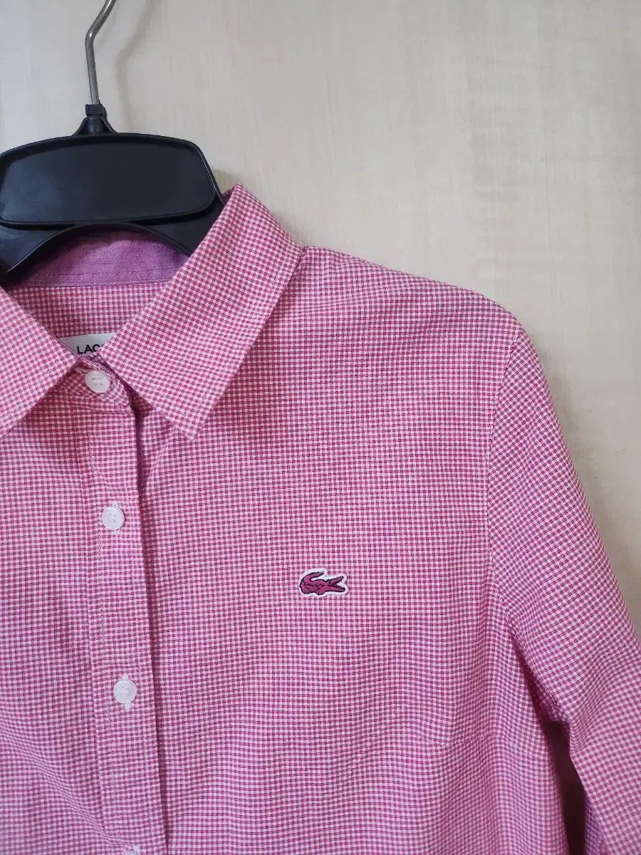 LACOSTE ラコステ ギンガムチェック シャツ ピンク