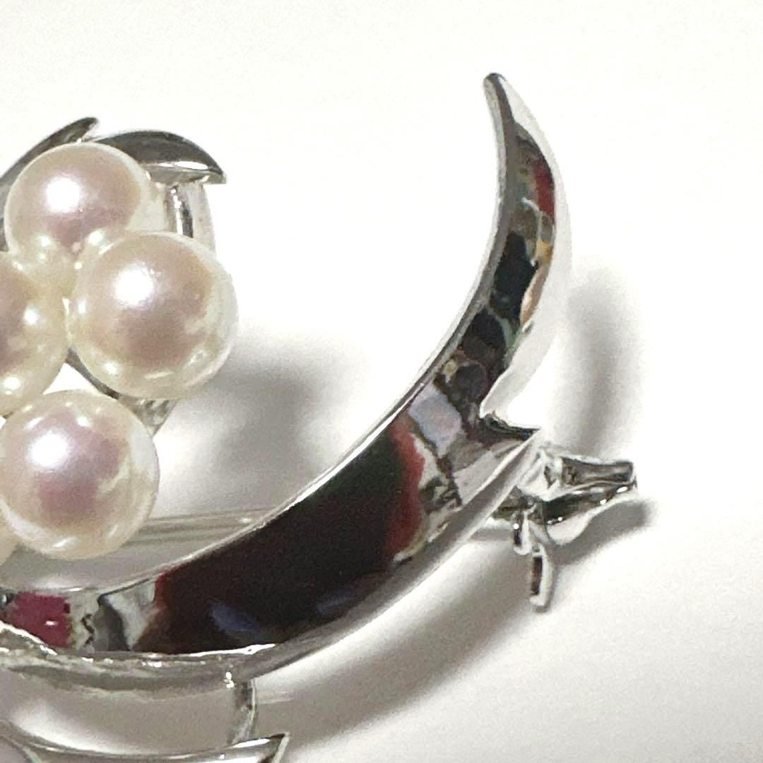 ミキモト MIKIMOTO ブローチ ペントップ SV パール シルバー 極美品