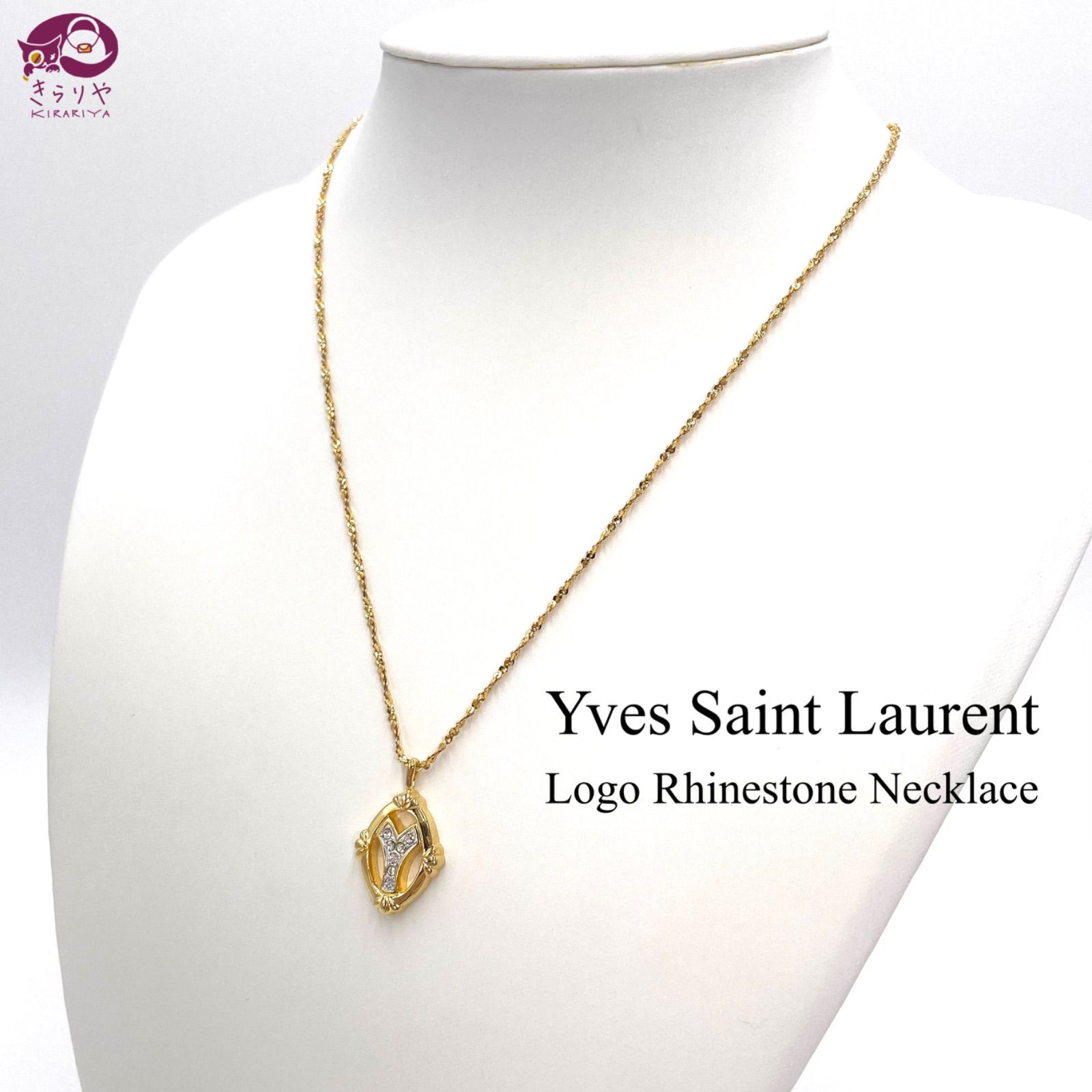 YVES SAINT LAURENT チェーンネックレス ゴールドカラー YSL-