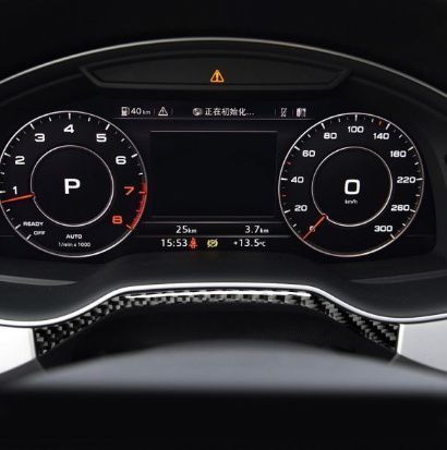 アウディQ7 SQ7 4M 2016-2019年　炭素繊維　車内装飾ダッシュパネル　中央フレーム　スッテカー　右ハンドル専用