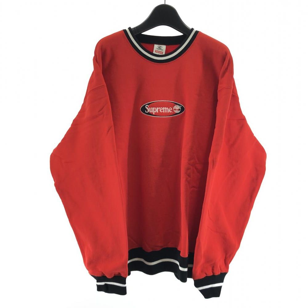中古】Supreme × Timberland 21SS Crewneck Stone サイズL レッド 
