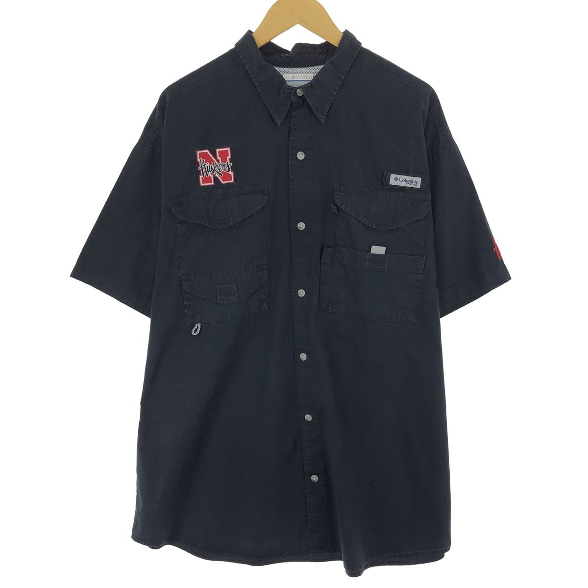 古着 コロンビア Columbia PFG ロゴパッチ 半袖 フィッシングシャツ メンズXL/eaa465869