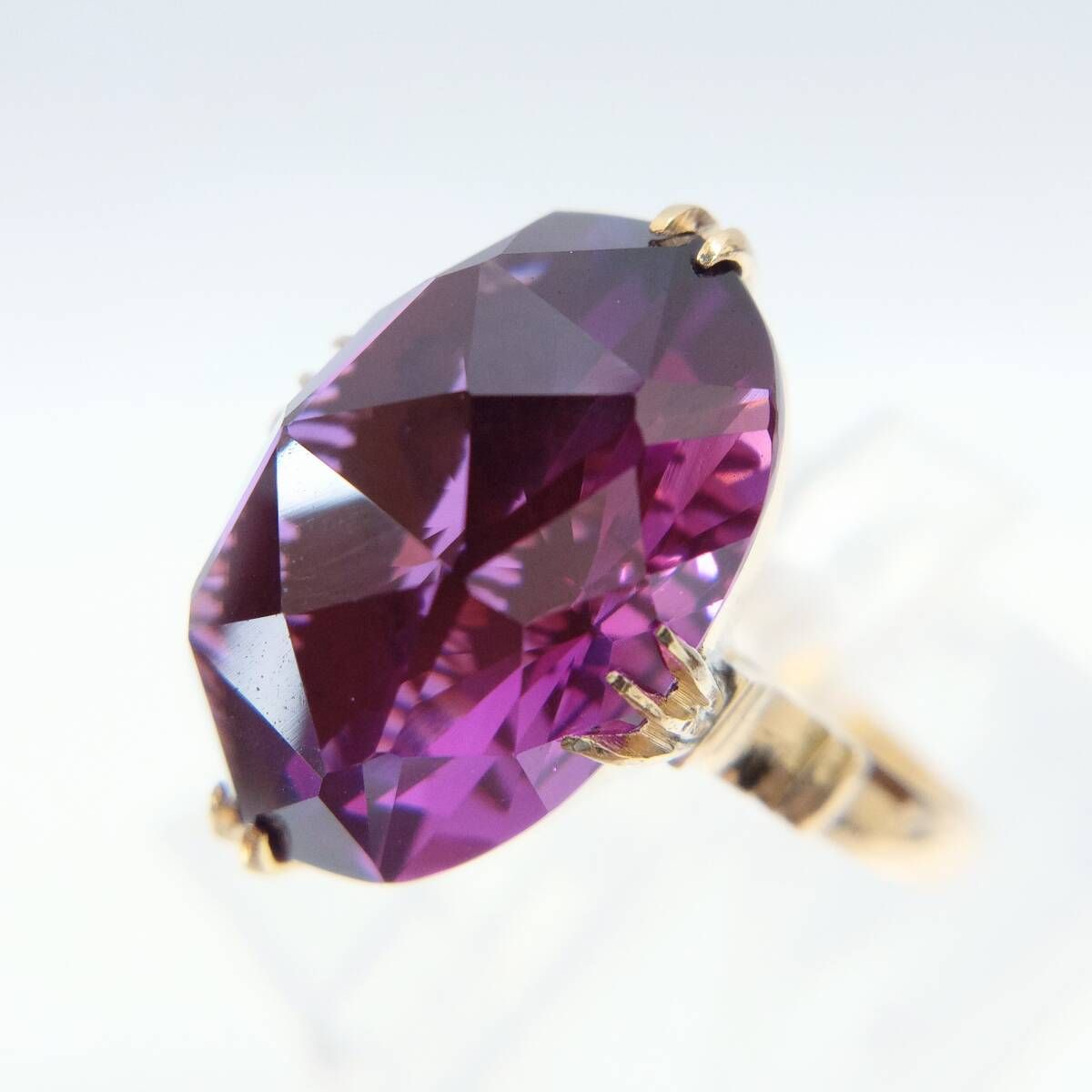 K18 紫石 16号 リング K18 1Pカラーストーンリング 青紫石 #16 2.5g