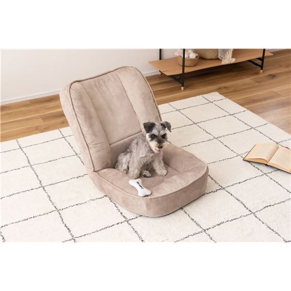 フロアチェア 座椅子 約幅54×奥行64-81×高さ55-61×SH7cm ベージュ 6段階 リクライニング チェア 防水加工 HOMU-JOURNEY_COM