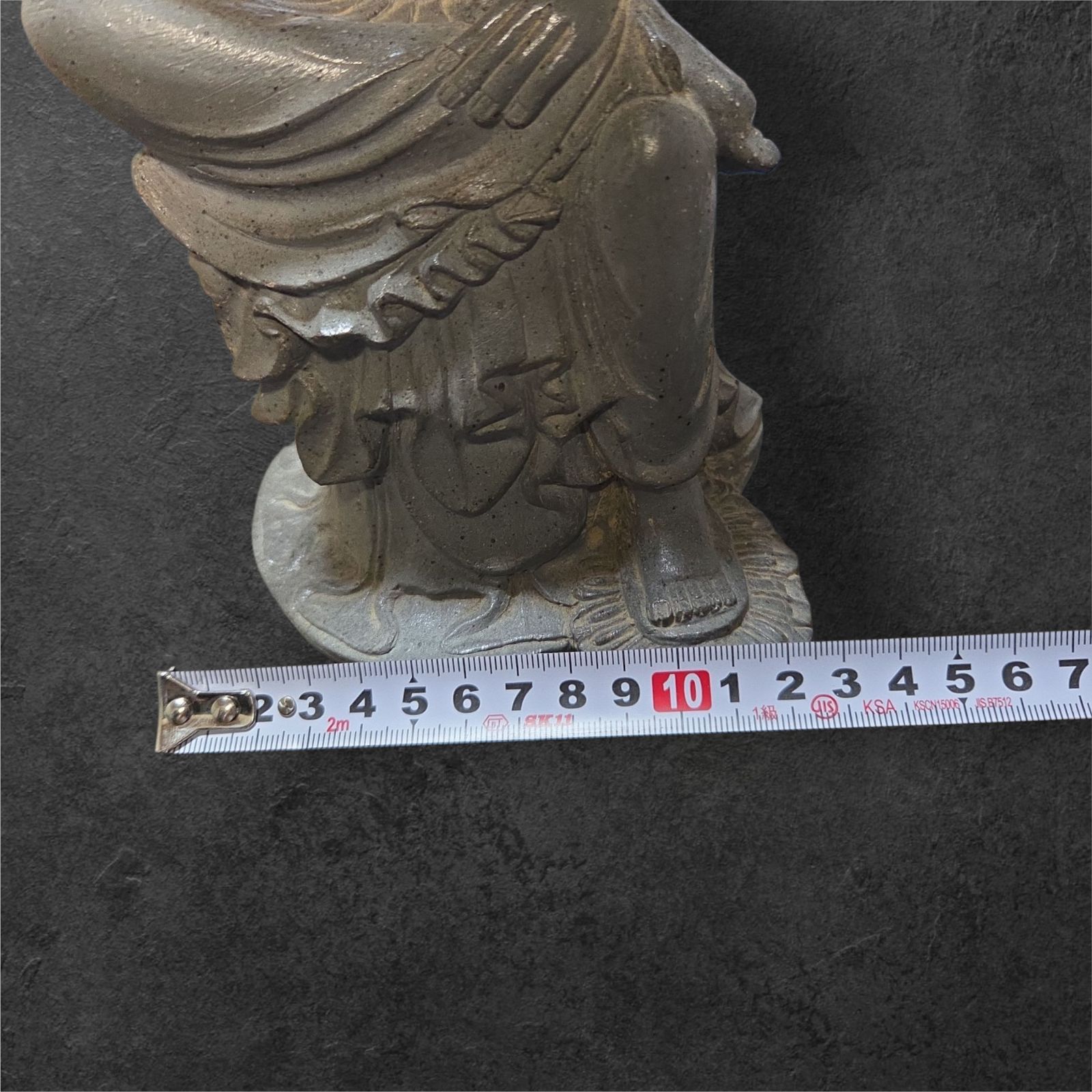 古い 石製 擬宝珠 欠けあり 古美術 仏教美術 古道具 アンティーク 仏教美術 国宝仏 弥勒菩薩半跏思惟像 木卯作 落款あり 陶器製