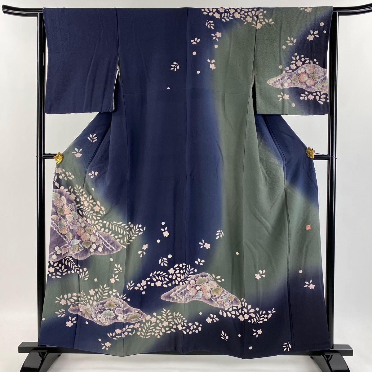 訪問着 身丈159cm 裄丈64cm M 袷 滝泰 落款 辻が花 金彩