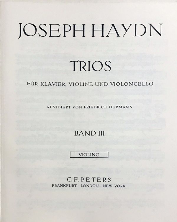 ハイドン ピアノ三重奏曲集 第3巻 輸入楽譜 haydn trios パート譜セ - メルカリ