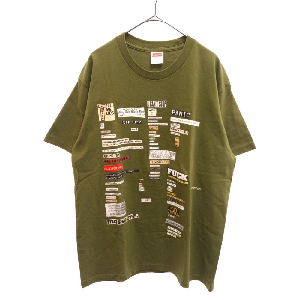 シュプリーム 18AW Cutouts Tee ロゴコラージュプリントTシャツ メンズ