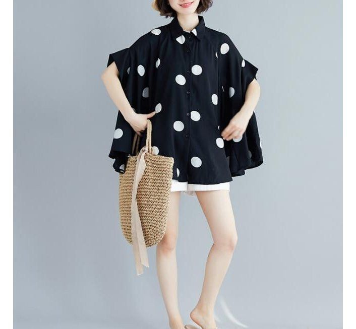 シャツ ブラウス レディース 水玉 ドット柄 シフォン 半袖 ドルマンスリーブ ゆったりトップス シンプル シャツ カジュアル 夏新作 楽天市場】水玉ブラウス 半袖 レディース シャツ シフォン