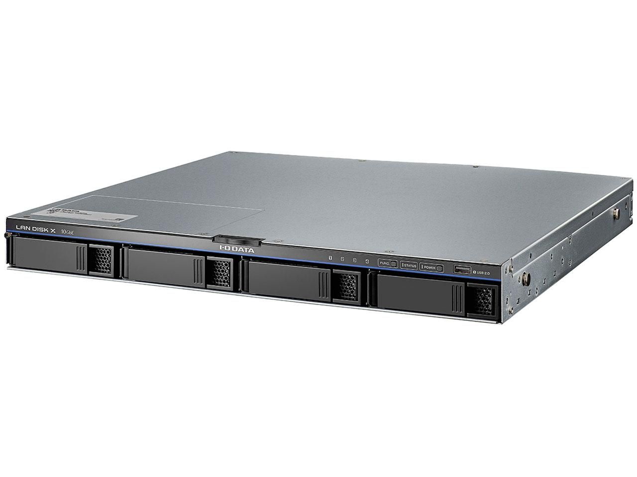 【新品・2営業日で発送】IODATA アイオーデータ 10GbE＆マルチギガビット Linux法人4ドライブ 1UラックNAS 4TB(5年保証・データ復旧)(HDL4-XA4-UB)