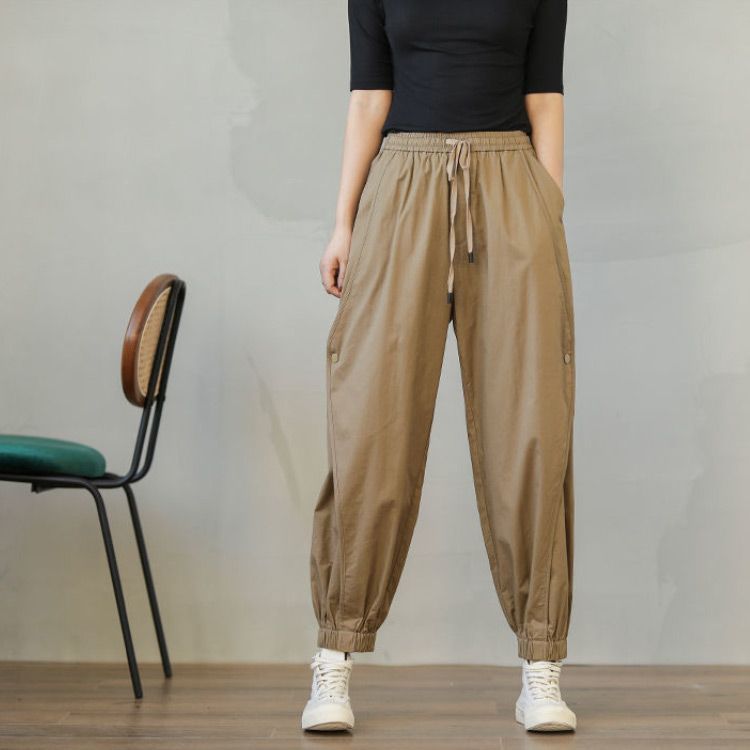 ダンスウエア サルエルパンツ レディース 9分丈 イージーパンツ ゆったり 綿混 ボトムス ワークパンツ カジュアルパンツ タック サルエルパンツ ウエストゴム 春 秋 おしゃれ dkhsh592120