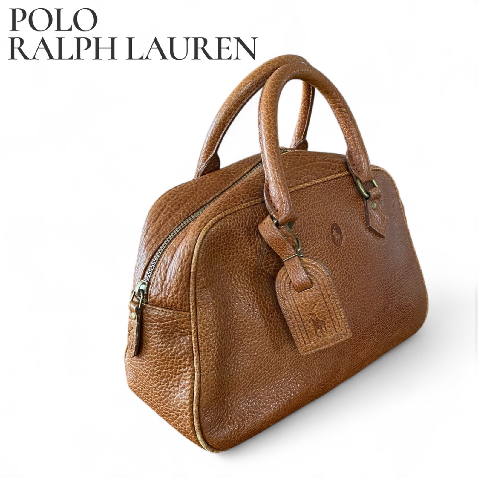 Polo Ralph Lauren ボストンバッグ キャメル レザー Polo Ralph Lauren ボストンバッグ キャメル レザー