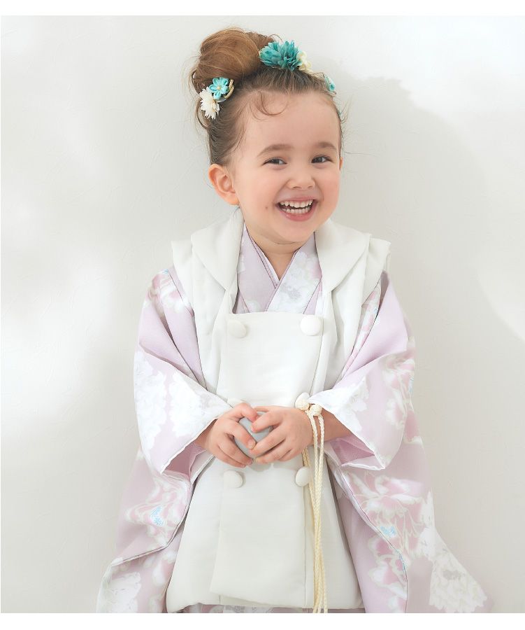 ✨週末限定セール✨❀KOHARU❀新品・未使用 ホワイト被布セット 七五三 3歳 七五三 着物 3歳 被布セット 女の子 KOHARU 白 ホワイト 白の着物 白の