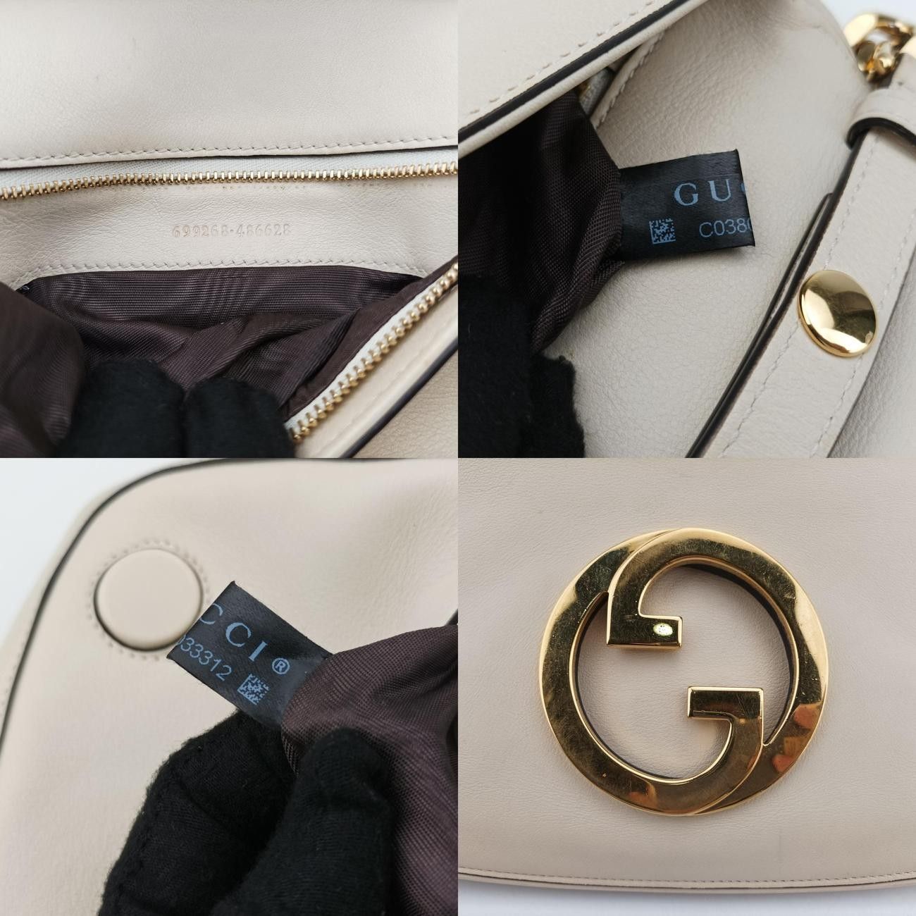 グッチGucciブロンディ チェーンホワイトレザー