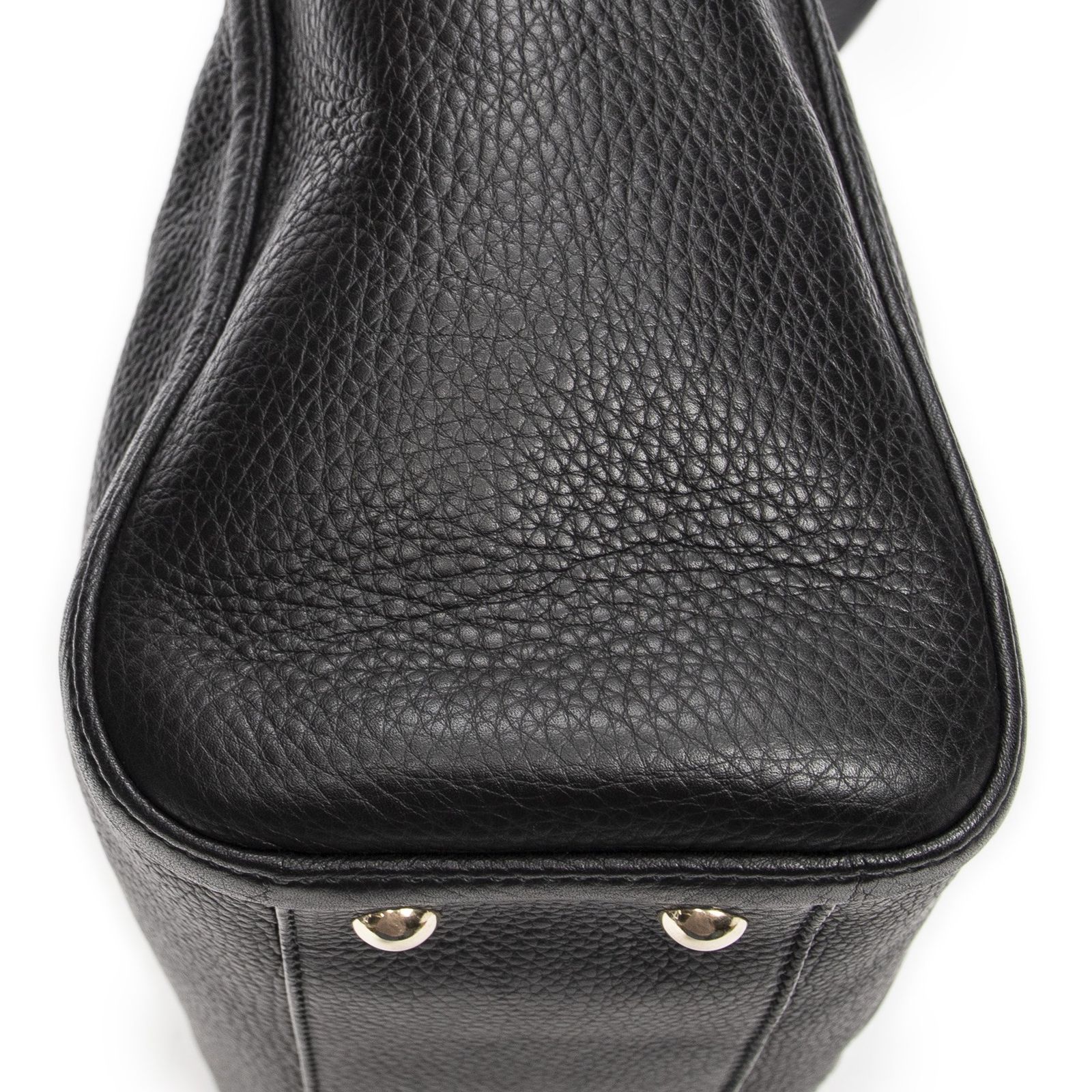 GUCCI グッチソーホータッセルトート黒グレインカーフスキンレザーA