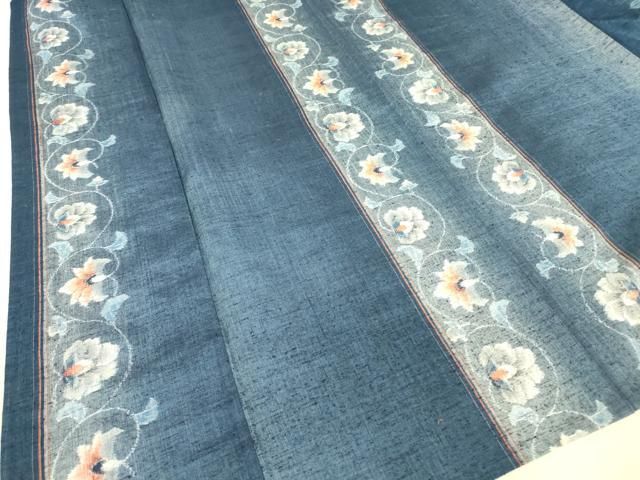 平和屋着物▽上質な紬 単衣 花唐草文 正絹 逸品 DAAV5043az - メルカリ 