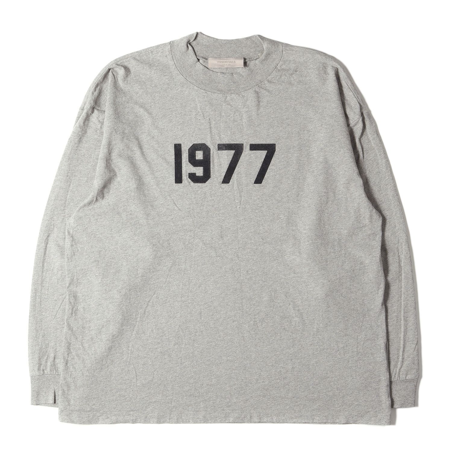 FEAR OF GOD フィアオブゴッド Tシャツ サイズ:L 22SS FOG ESSENTIALS エッセンシャルズ 1977ロゴ オーバーサイズ  ロングスリーブTシャツ L/S T-shirt ダークオートミール トップス カットソー 長袖【メンズ】