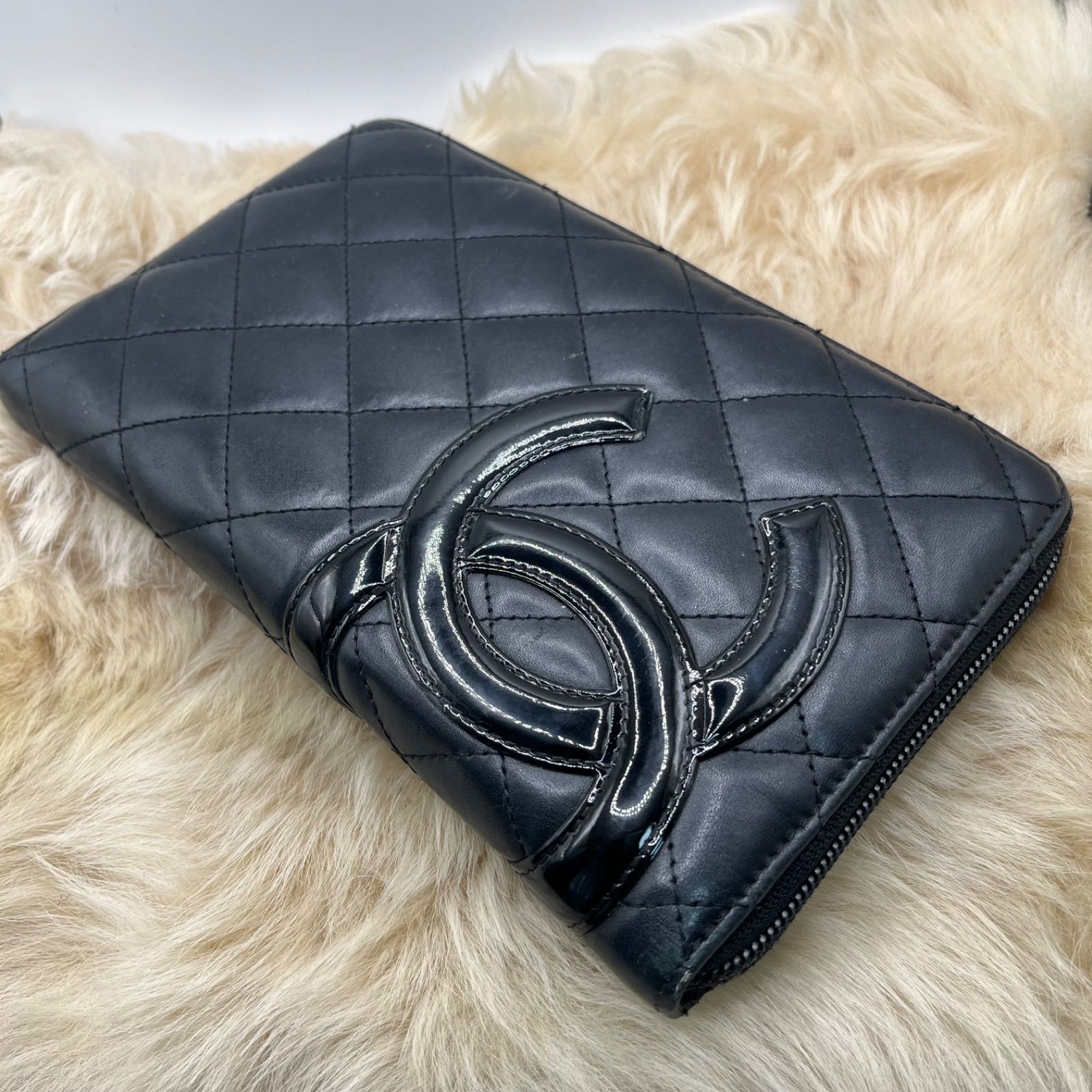 CHANELシャネル カンボンライン長財布 ジッピーウォレット ラウンド 