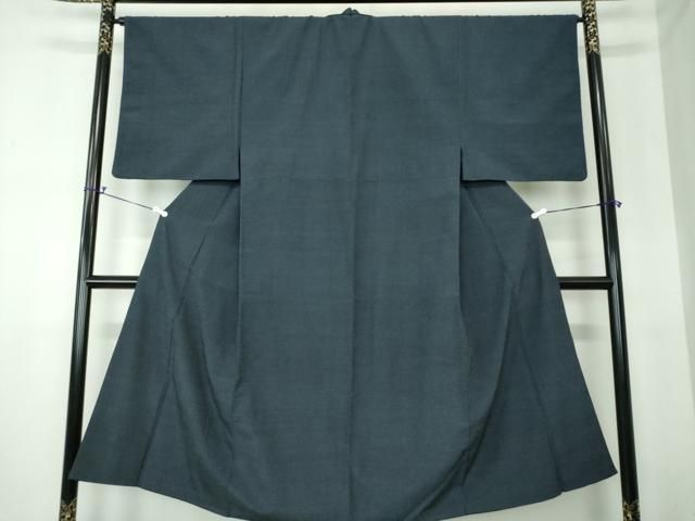 平和屋着物○男性 本塩沢 アンサンブル 110亀甲 中田屋織物謹製 証紙