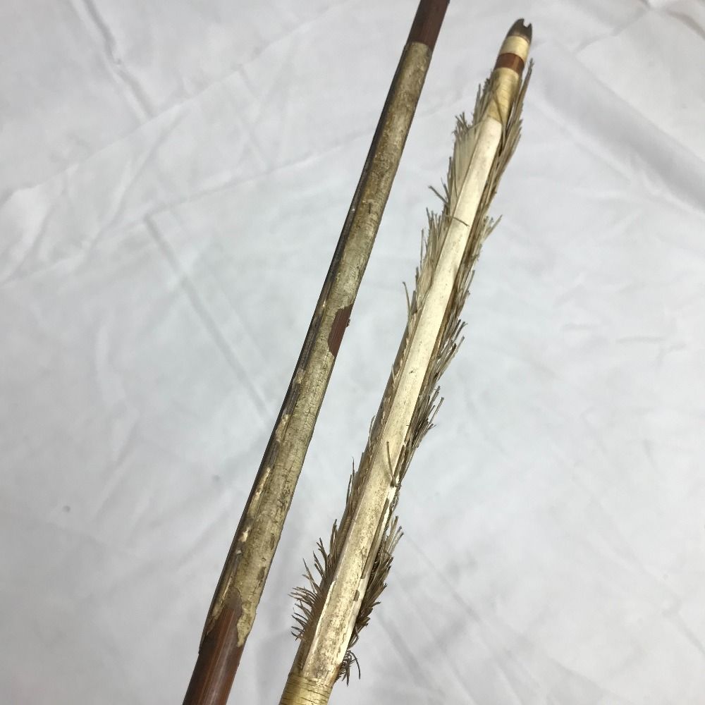 時代物□竹矢 無銘2本 弓道 弓具 弓矢 古美術 骨董品 日本製 趣味 
